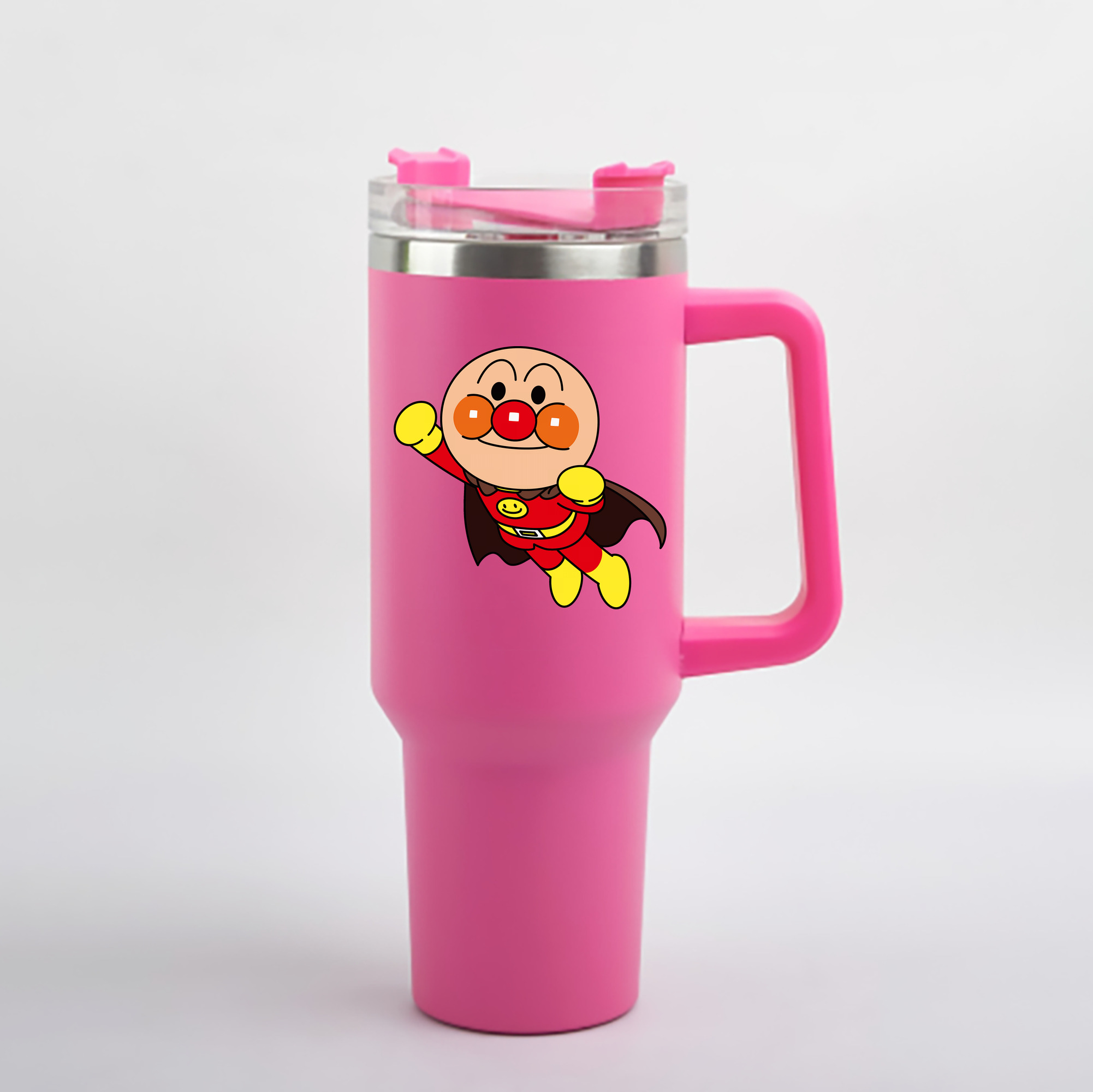 （画像用） アンパンマン Anpanman 1200mL車用タンブラー - クリスタルステッカー（プラスチックストロー付き）